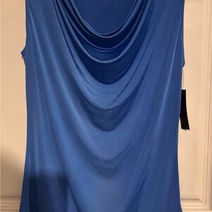 Worthington Blue Draped Blouse